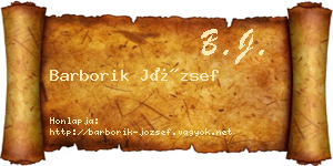 Barborik József névjegykártya