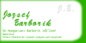 jozsef barborik business card